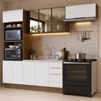 Armário de Cozinha Completa 270 cm Rustic/Branco Stella Madesa 12