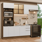 Armário de Cozinha Completa 270 cm Rustic/Branco Stella Madesa 13