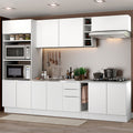 Armário de Cozinha Completa 290cm Branco Stella Madesa 01