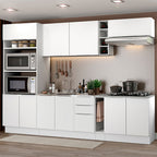 Armário de Cozinha Completa 290cm Branco Stella Madesa 01