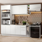 Armário de Cozinha Completa 290cm Branco Stella Madesa 02