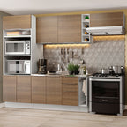 Armário de Cozinha Completa 290cm Branco/Rustic Stella Madesa 02