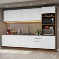 Armário de Cozinha Completa 310cm Rustic/Branco Stella Madesa 01