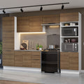 Armário de Cozinha Completa 330cm Branco/Rustic Stella Madesa 02
