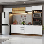 Armário de Cozinha Completa 330cm Rustic/Branco Stella Madesa 04