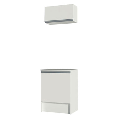 Kit Madesa Topazio 60 cm com Armário e Balcão Branco