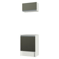 Kit Madesa Topazio 60 cm 2 Portas com Armário Aéreo e Balcão Branco/Preto