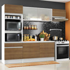 Armário de Cozinha Completa 240cm Branco/Rustic Topazio Madesa 01