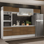 Armário de Cozinha Completa 300cm Branco/Rustic Topazio Madesa 01