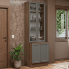 Kit Balcão + Cristaleira 70 cm Rustic/Cinza Vik Madesa 02