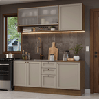 Armário de Cozinha Compacta 180 cm Rustic/Crema Vik Madesa 03