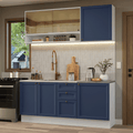 Armário de Cozinha Compacta 180 cm Branco/Azul Vik Madesa 04
