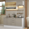 Armário de Cozinha Compacta 180 cm Branco/Crema Vik Madesa 05