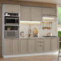 Armário de Cozinha Completa 270 cm Branco/Crema Vik Madesa 01