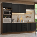 Armário de Cozinha Completa 270 cm Rustic/Preto Vik Madesa 01