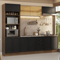 Armário de Cozinha Completa 270 cm Rustic/Preto Vik Madesa 02