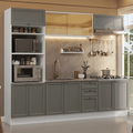 Armário de Cozinha Completa 270 cm Branco/Cinza Vik Madesa 02