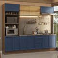 Armário de Cozinha Completa 270 cm Rustic/Azul Vik Madesa 02
