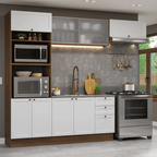 Armário de Cozinha Completa 270 cm Rustic/Branco Vik Madesa 03