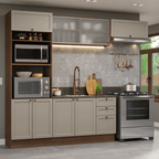 Armário de Cozinha Completa 270 cm Rustic/Crema Vik Madesa 03