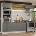 Armário de Cozinha Completa 270 cm Branco/Cinza Vik Madesa 04