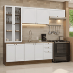 Armário de Cozinha Completa 270 cm Rustic/Branco Vik Madesa 05