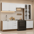 Armário de Cozinha Completa 270 cm Rustic/Branco Vik Madesa 06