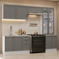 Armário de Cozinha Completa 270 cm Branco/Cinza Vik Madesa 06