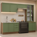 Armário de Cozinha Completa 270 cm Rustic/Verde Vik Madesa 06