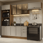 Armário de Cozinha Completa 270 cm Rustic/Crema Vik Madesa 07