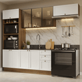 Armário de Cozinha Completa 270 cm Rustic/Branco Vik Madesa 07