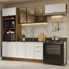 Armário de Cozinha Completa 270 cm Rustic/Branco Vik Madesa 07