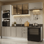 Armário de Cozinha Completa 270 cm Branco/Crema Vik Madesa 07