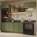 Armário de Cozinha Completa 270 cm Rustic/Verde Vik Madesa 07