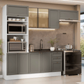 Armário de Cozinha Completa 270 cm Branco/Cinza Vik Madesa 08