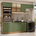 Armário de Cozinha Completa 270 cm Rustic/Verde Vik Madesa 08