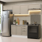 Armário de Cozinha Completa 280 cm Branco/Crema Vik Madesa 01