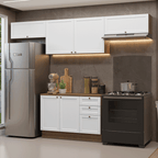 Armário de Cozinha Completa 280 cm Rustic/Branco Vik Madesa 01