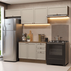 Armário de Cozinha Completa 280 cm Rustic/Crema Vik Madesa 01