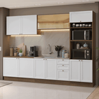 Armário de Cozinha Completa 310 cm Rustic/Branco Vik Madesa 01