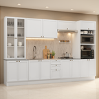 Armário de Cozinha Completa 340 cm Branco Vik Madesa 01