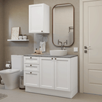 Conjunto Gabinete para Banheiro 110cm 3 Gavetas 3 Portas Branco Vik Madesa 01