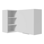 Armário Aéreo de Canto para Quarto 1 Porta e 3 Nichos Branco Neo Madesa