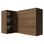 Armário Aéreo de Canto para Quarto 1 Porta e 3 Nichos Rustic Neo Madesa