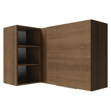 Armário Aéreo de Canto para Quarto 1 Porta e 3 Nichos Rustic Neo Madesa