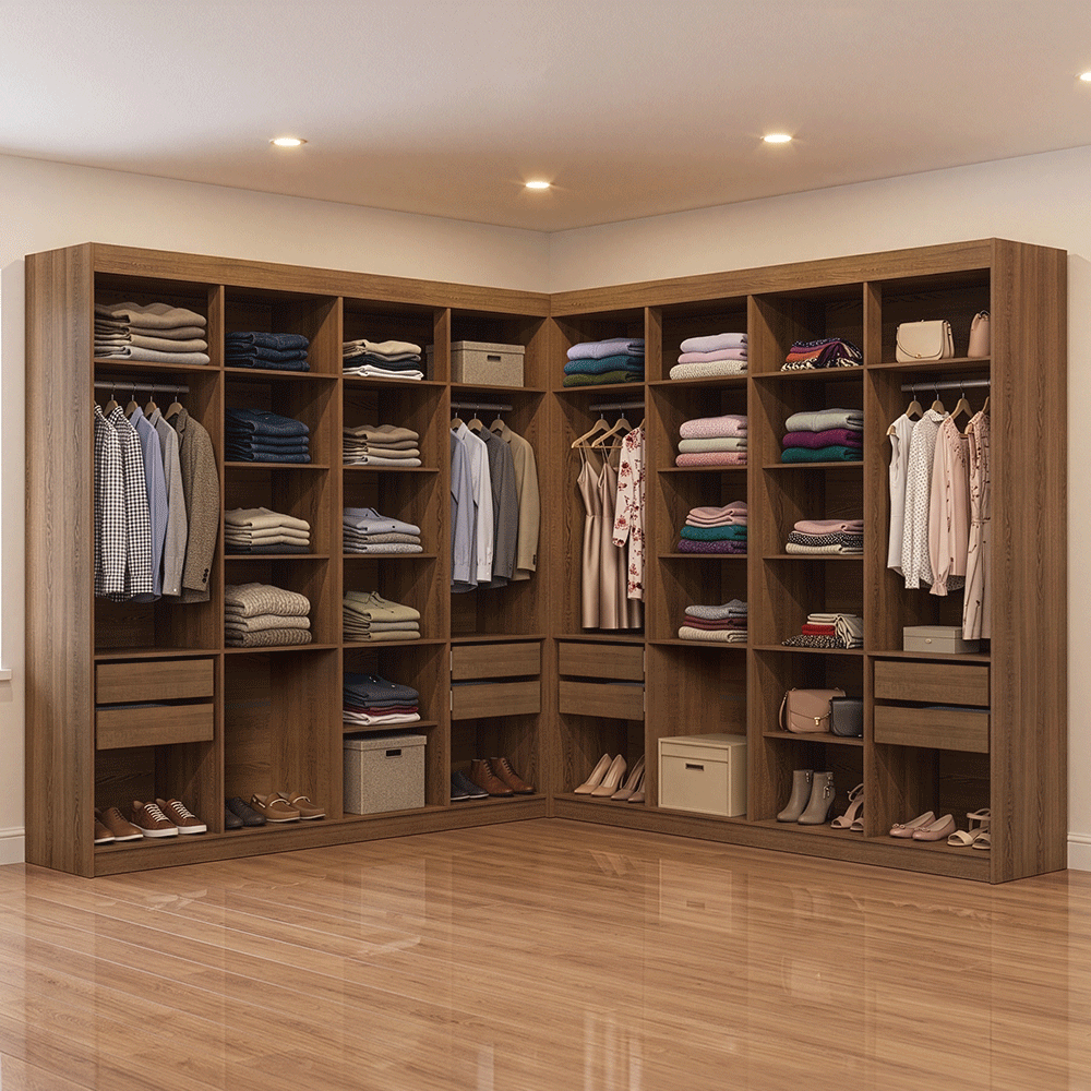 Guarda-Roupa Closet de Canto 522 cm 8 Gavetas Rustic Venus Madesa