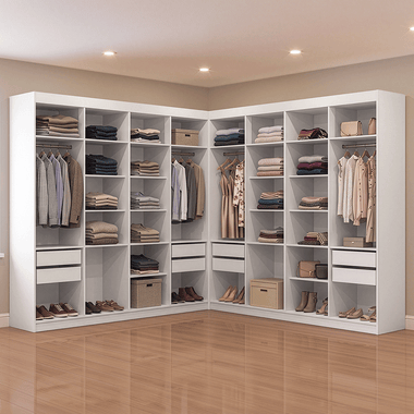 Guarda-Roupa Closet de Canto 522 cm 8 Gavetas Branco Venus Madesa
