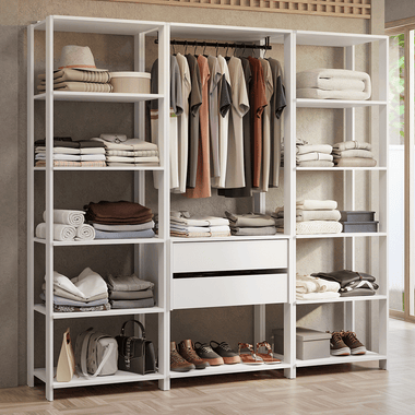 Guarda-Roupa Closet Modulado 2 Gavetas 188 cm Branco Valencia Madesa