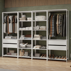 Guarda-Roupa Closet Modulado 4 Gavetas 258 cm Branco Valencia Madesa 02