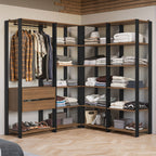 Guarda-Roupa Closet Modulado 2 Gavetas 247 cm Rustic/Preto Valencia Madesa